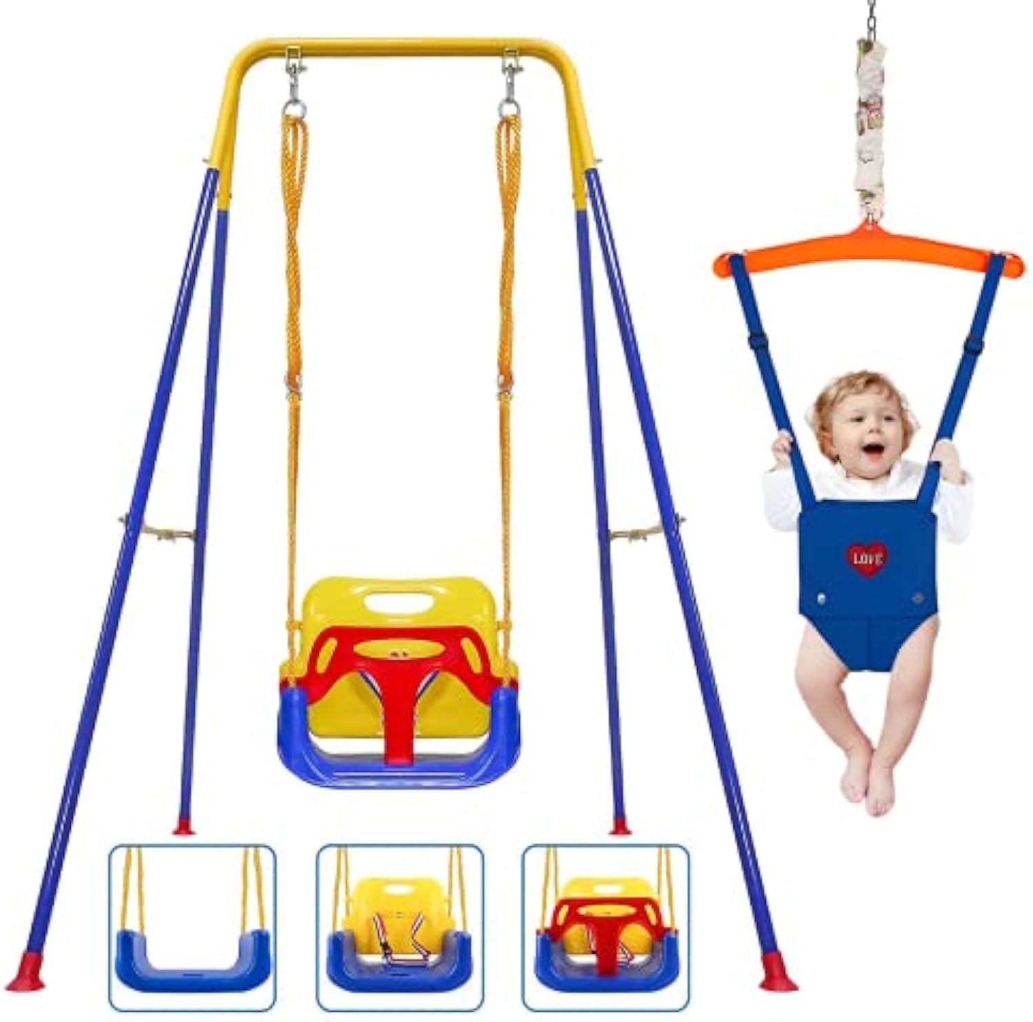 👼Taleco Gear 2 in 1 Toddler Swing ＆ Jumper, Swing Set for Indoor/Outdoor，Baby Jumpers and Bouncers