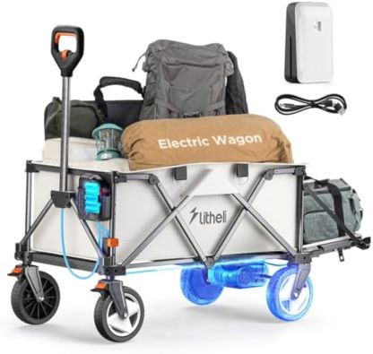🛒Litheli Collapsible Wagon Cart with Wheels Foldable, 200L Heavy Duty Wagon