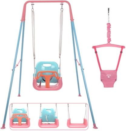 👼Taleco Gear 2 in 1 Toddler Swing ＆ Jumper, Swing Set for Indoor/Outdoor，Baby Jumpers and Bouncers