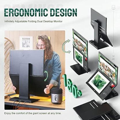 🖥️Mobile Pixels Geminos 2 x 24 inch FHD Stacked Computer Monitor 