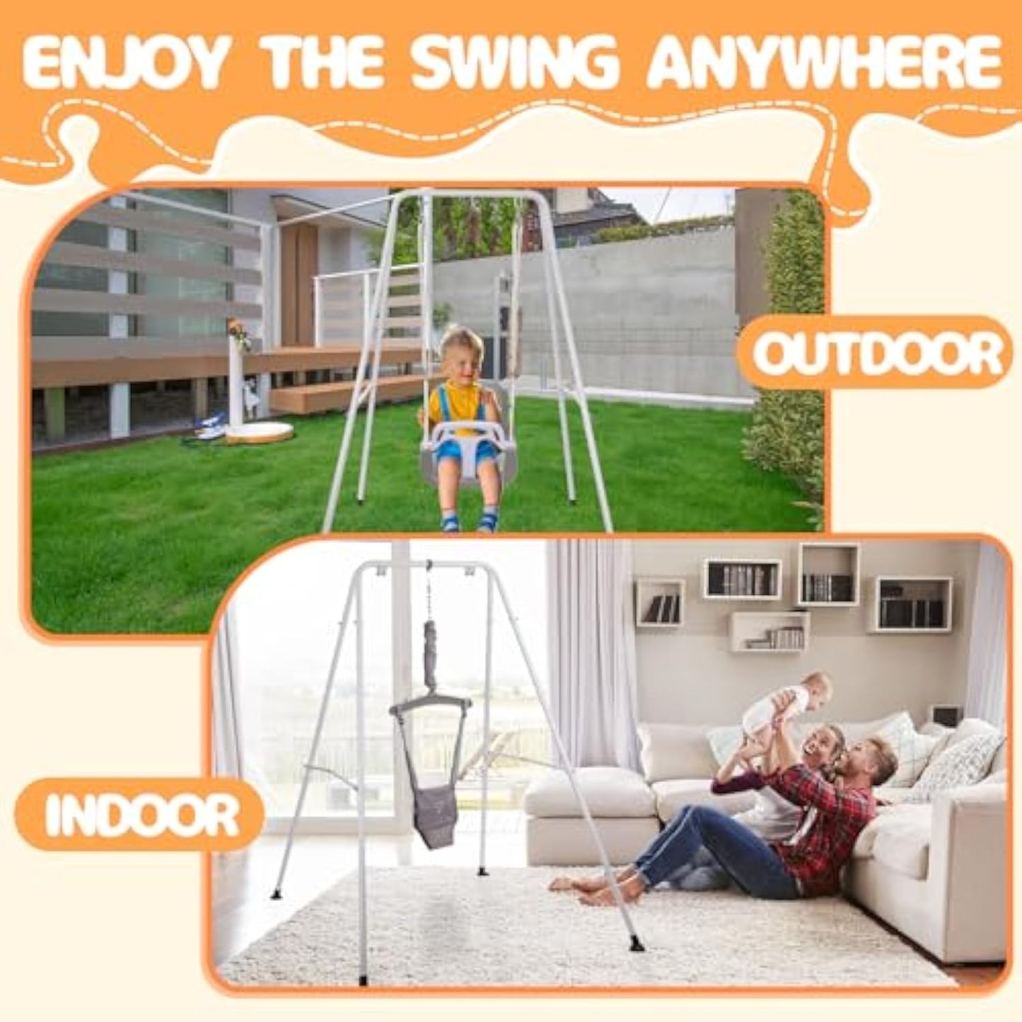 👼Taleco Gear 2 in 1 Toddler Swing & Jumper, Swing Set for Indoor/Outdoor,Baby Jumpers and Bouncers