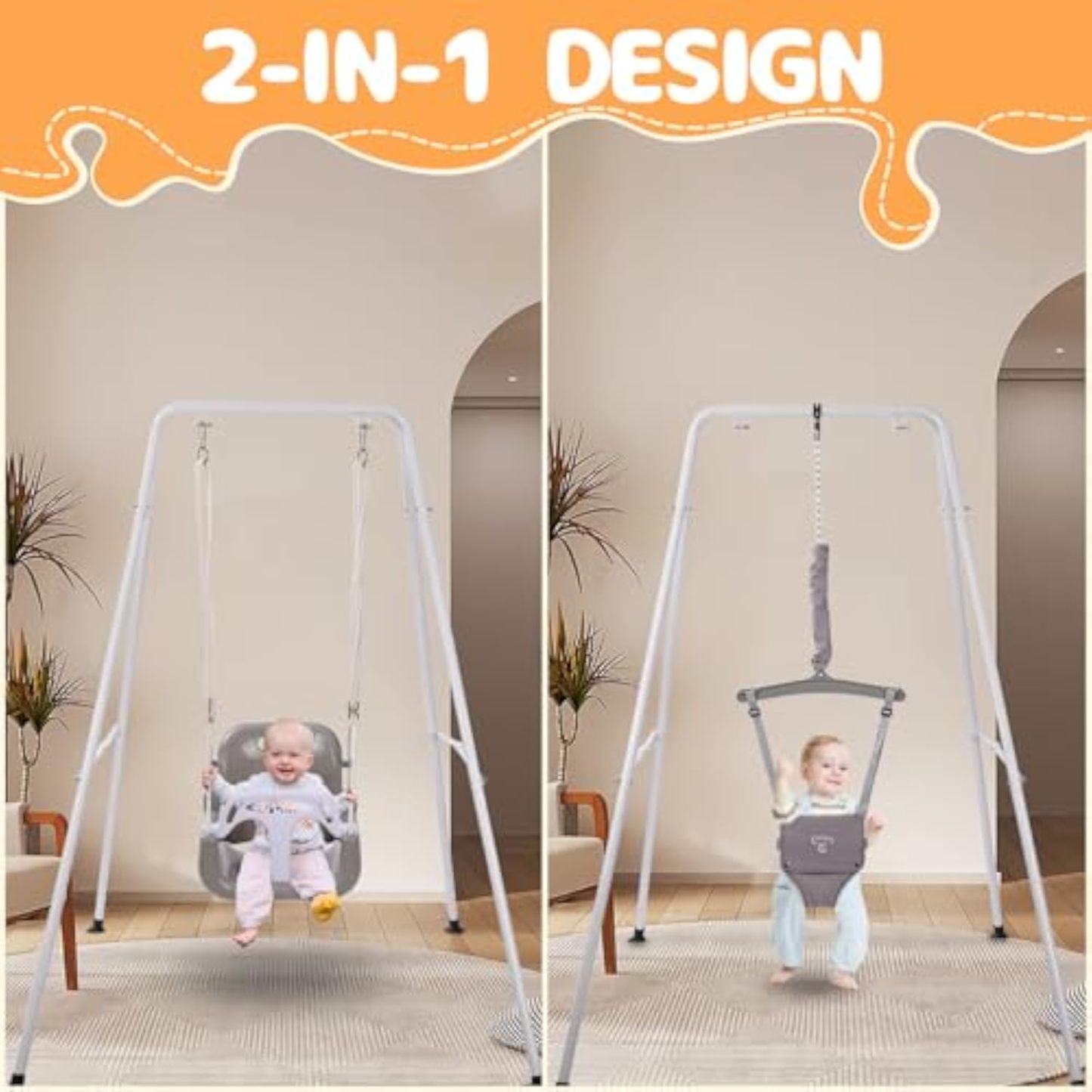 👼Taleco Gear 2 in 1 Toddler Swing & Jumper, Swing Set for Indoor/Outdoor,Baby Jumpers and Bouncers