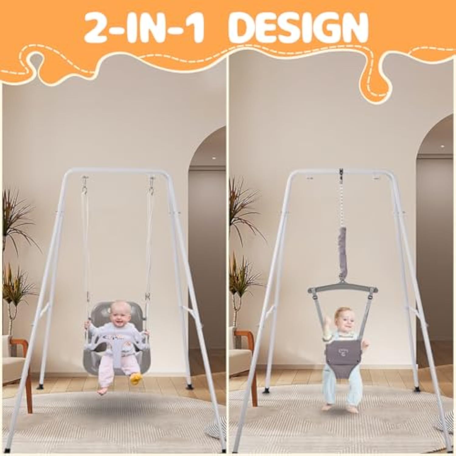 👼Taleco Gear 2 in 1 Toddler Swing & Jumper, Swing Set for Indoor/Outdoor,Baby Jumpers and Bouncers