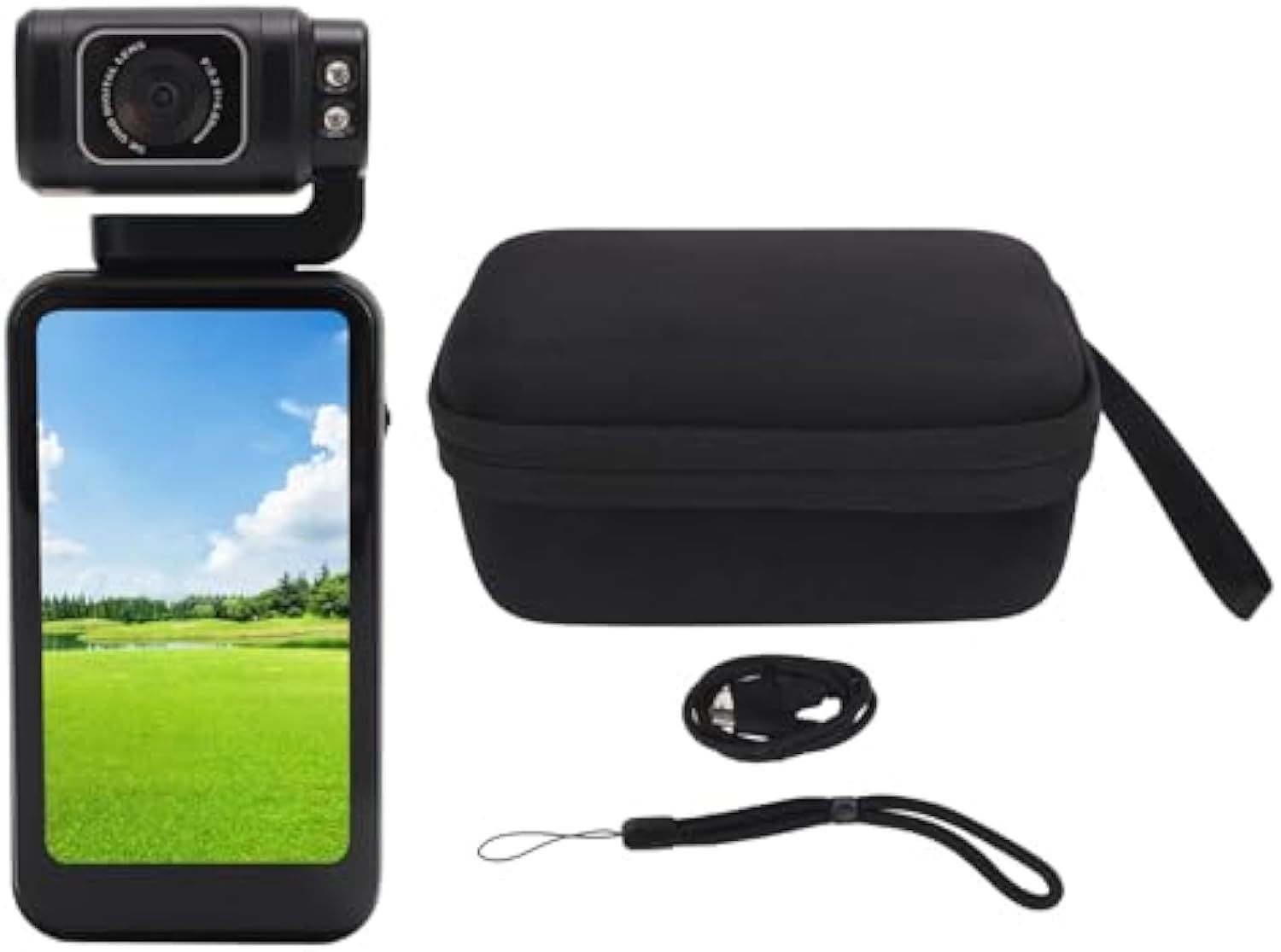 📷MN5KGP1 20MP 5K Ultra HD Wi-Fi Handheld Pocket Camcorder with Motorized Tilting Lens Head