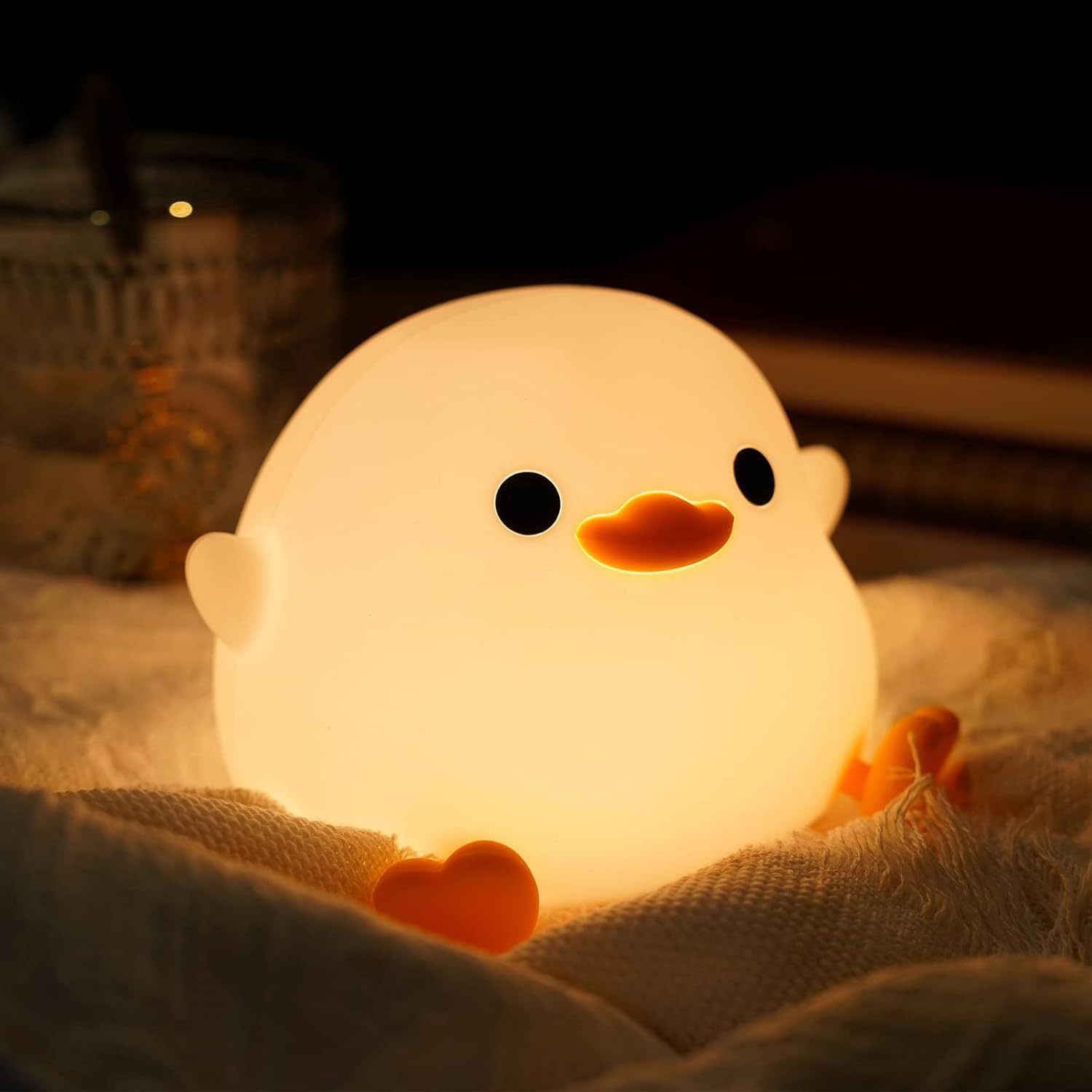 Cute Duck LED Night Light – Rechargeable & Touch-Sensitive