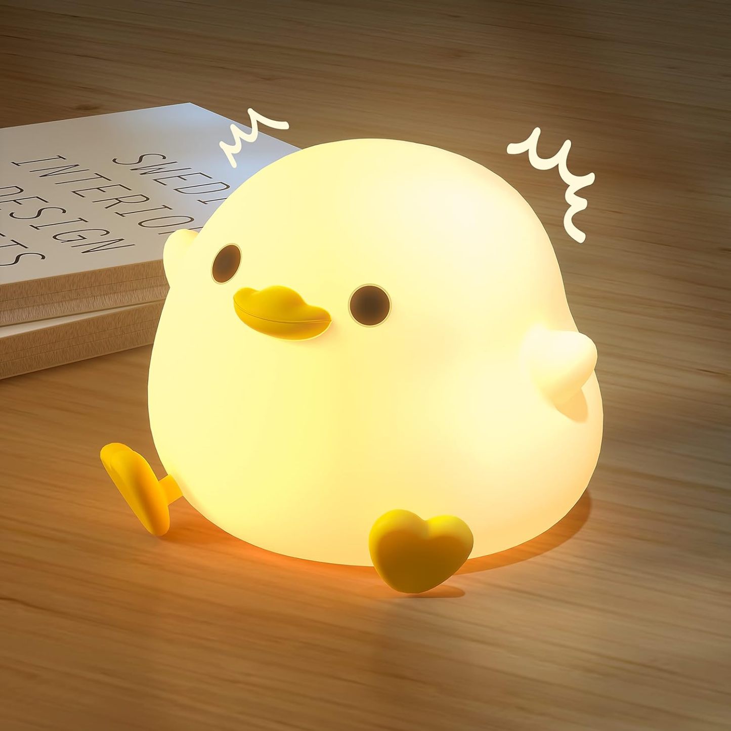 Cute Duck LED Night Light – Rechargeable & Touch-Sensitive