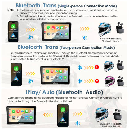 how to connect carplay with bluetooth​
headset and bluetooth helmet