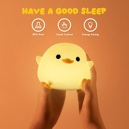 Cute Duck LED Night Light – Rechargeable & Touch-Sensitive