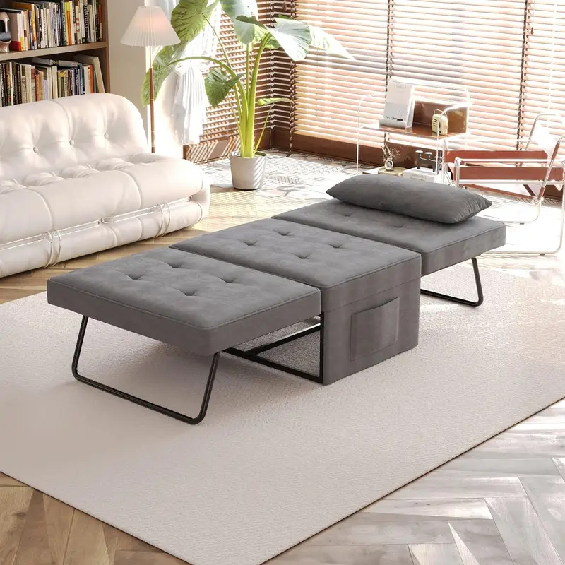 sofa bed chair bed sleeper couch 4in 1 multi function folding   with slide storagepocket for living room bedroom hallway details 1