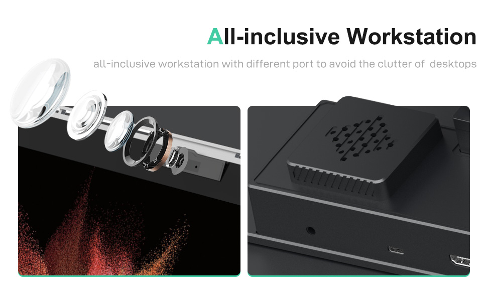 all-inclusive workstation with different port to avoid the clutter of working desktops