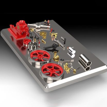 🛞Metal Engine Model Kit-Retrol 7cc Horizontal 4-Stroke Engine Model Kit That Works