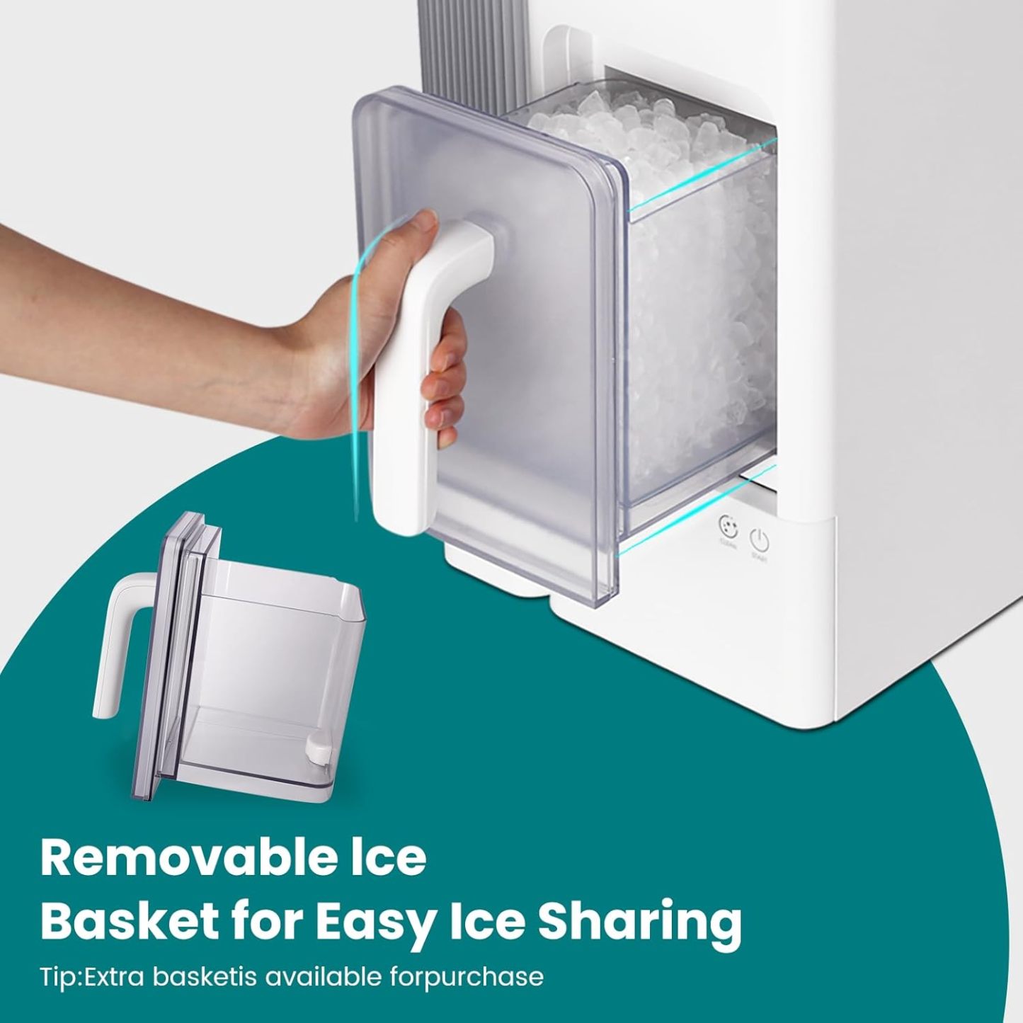🧊GEVI Adella Crystal Clear Nugget Ice Maker Machine
