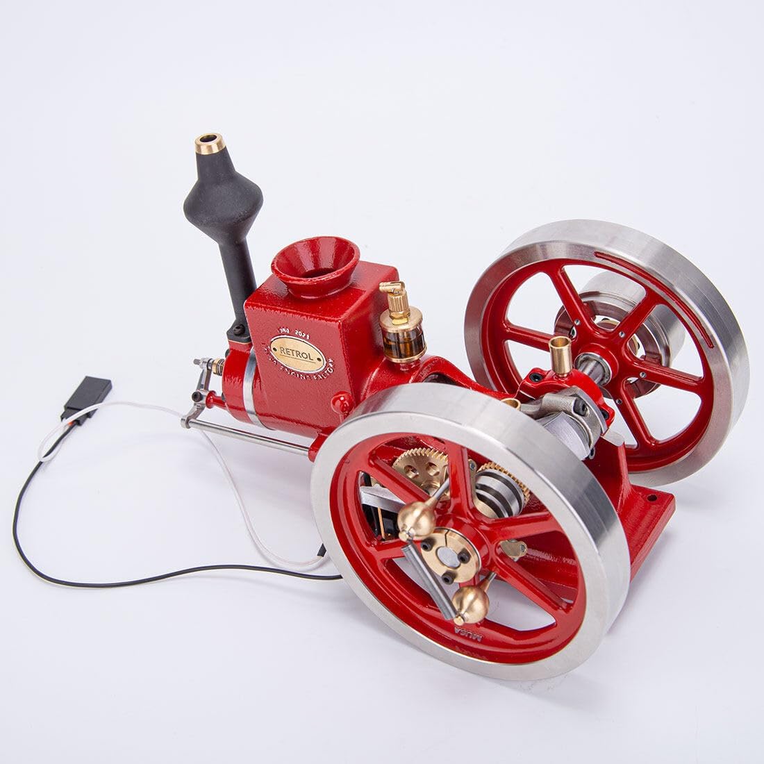 🛞Metal Engine Model Kit-Retrol 7cc Horizontal 4-Stroke Engine Model Kit That Works
