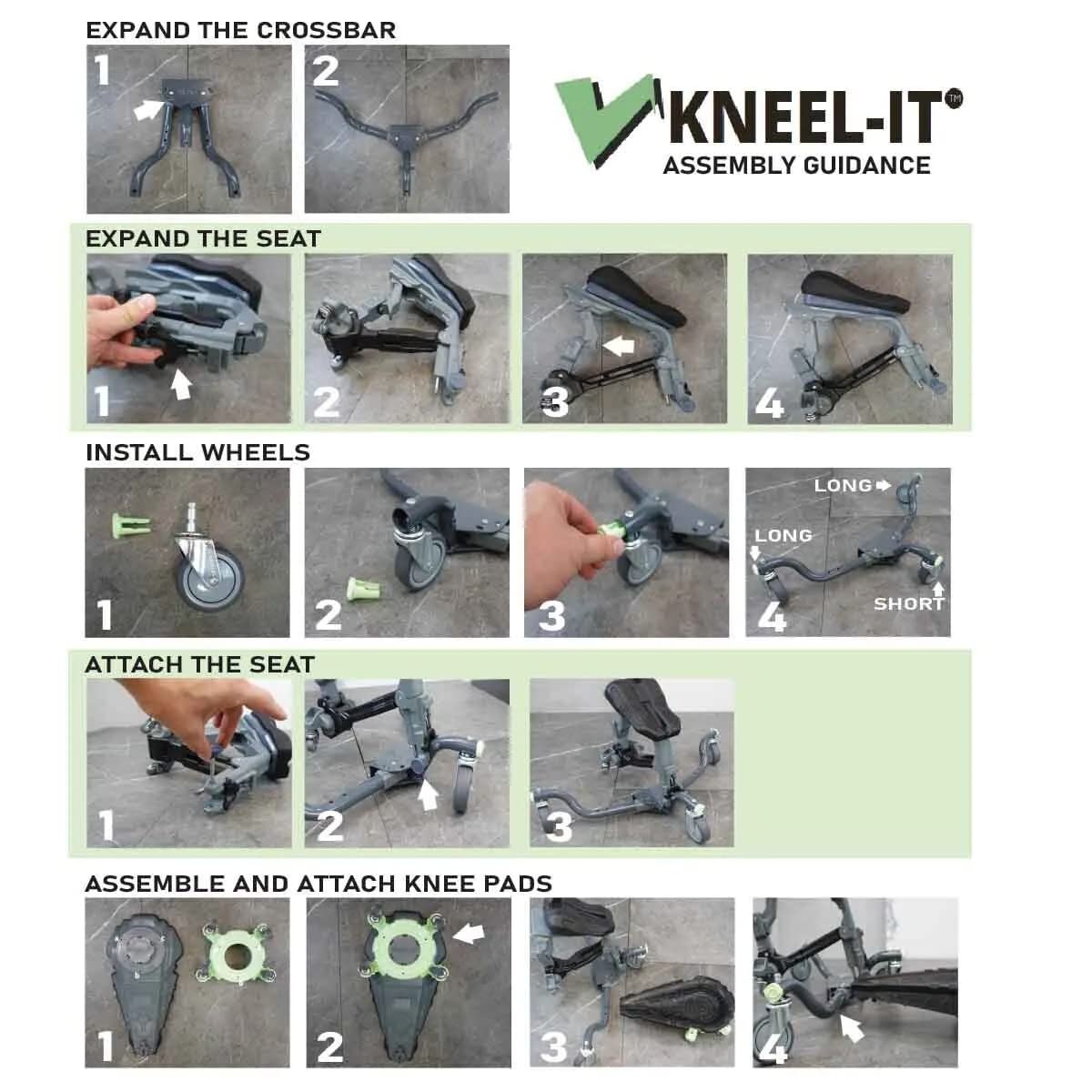 👍V3 Rolling Knee Pads - Durable Ergonomic Mobile Knee Pads with Seat