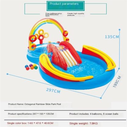 💧Family Size Inflatable Pool-96"L x 75"W x 43"H