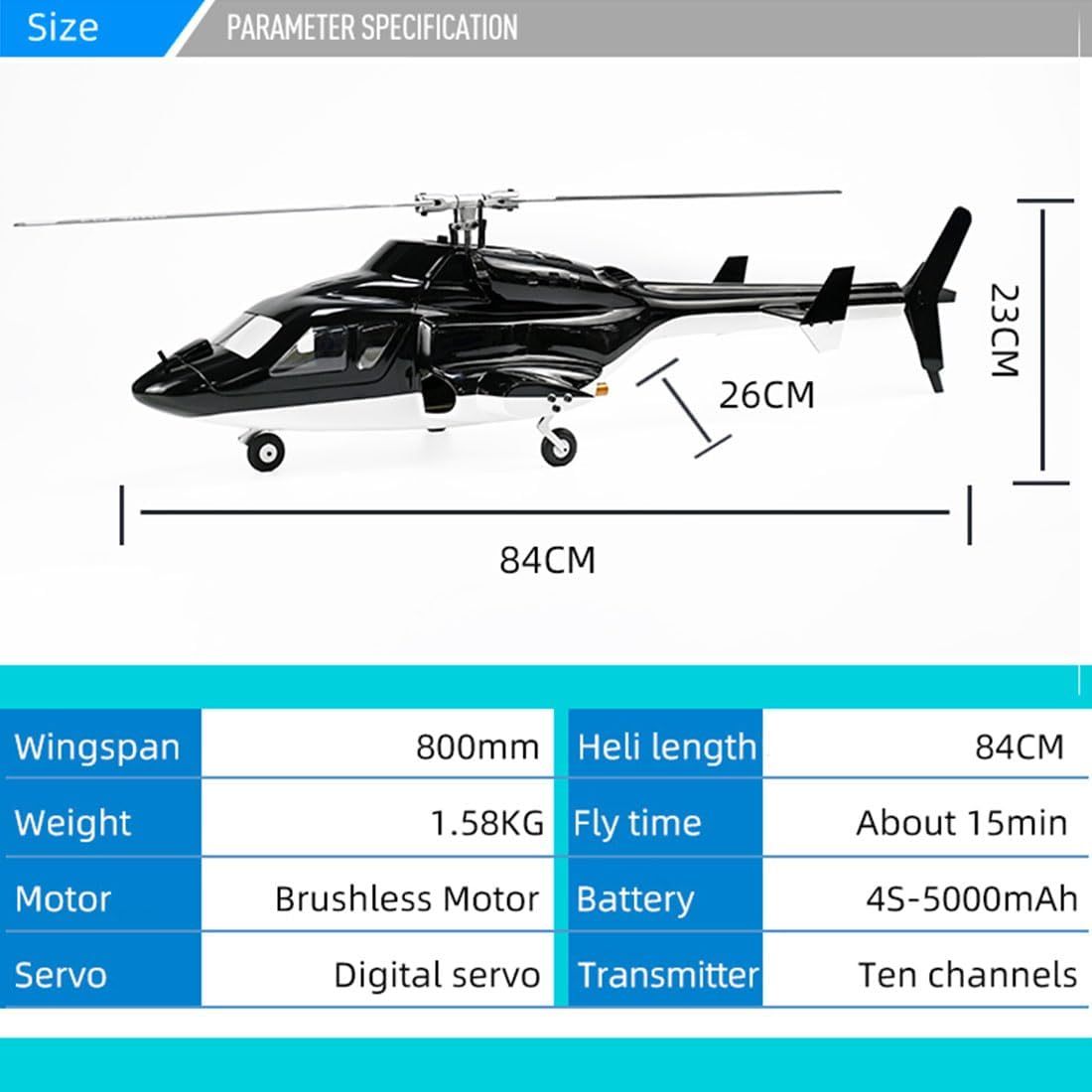 ✈FLYWING FW450L Big Airwolf GPSRC Helicopter 2.4G RC 6CH 450-Class Electric Airplane Model