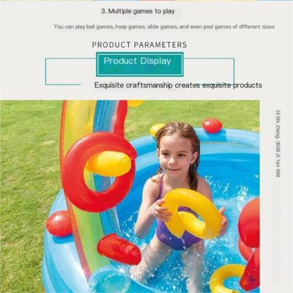 💧Family Size Inflatable Pool-96"L x 75"W x 43"H