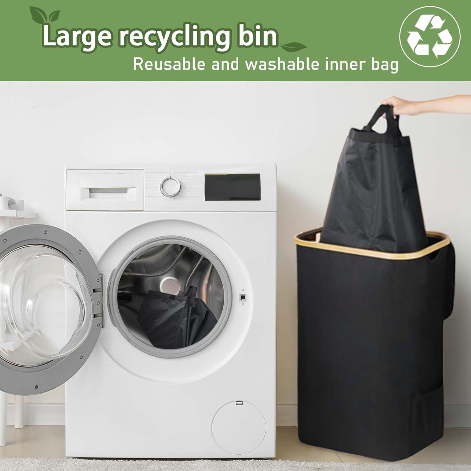🍾100L Recycle Bins for Kitchen Indoor with 2 Removeable and Reusable Inner Bag,