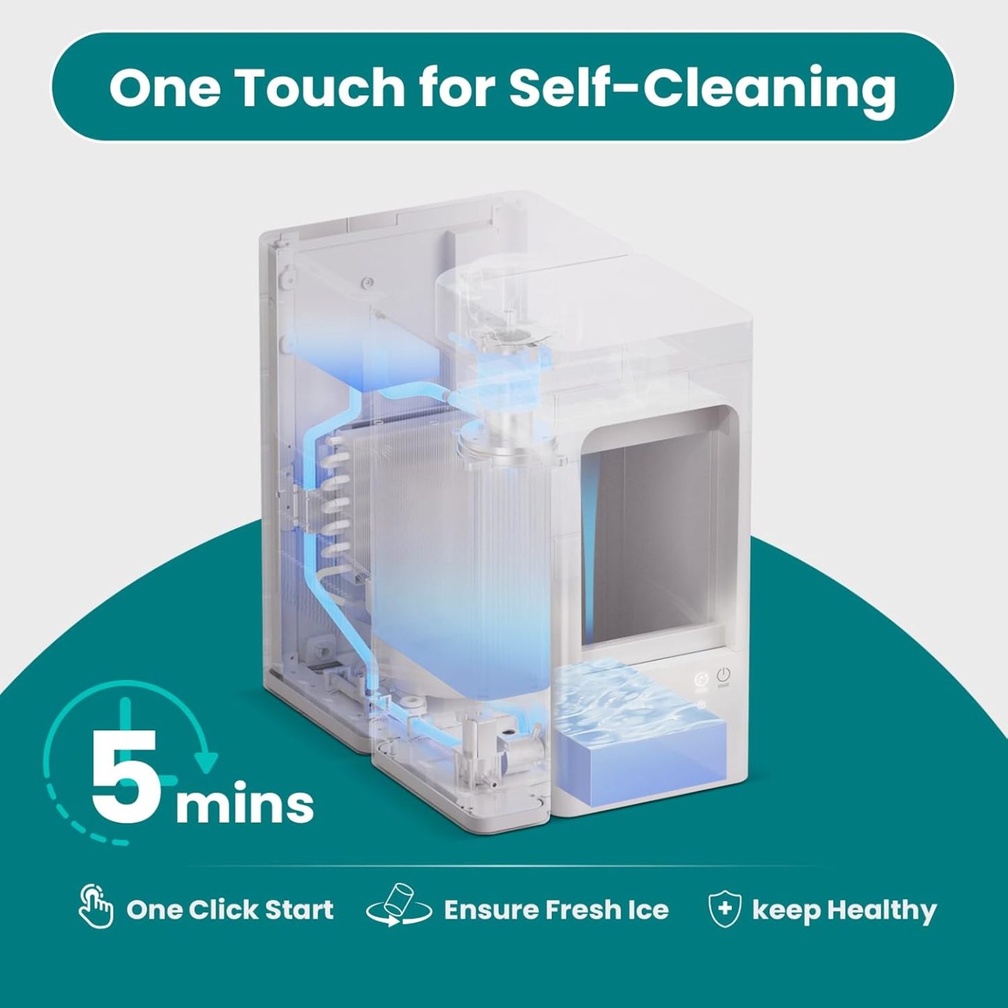 🧊GEVI Adella Crystal Clear Nugget Ice Maker Machine