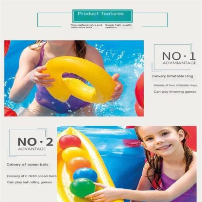💧Family Size Inflatable Pool-96"L x 75"W x 43"H
