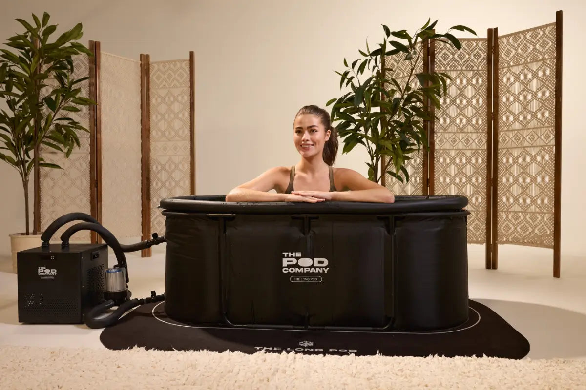 a woman sitting in a hot tub