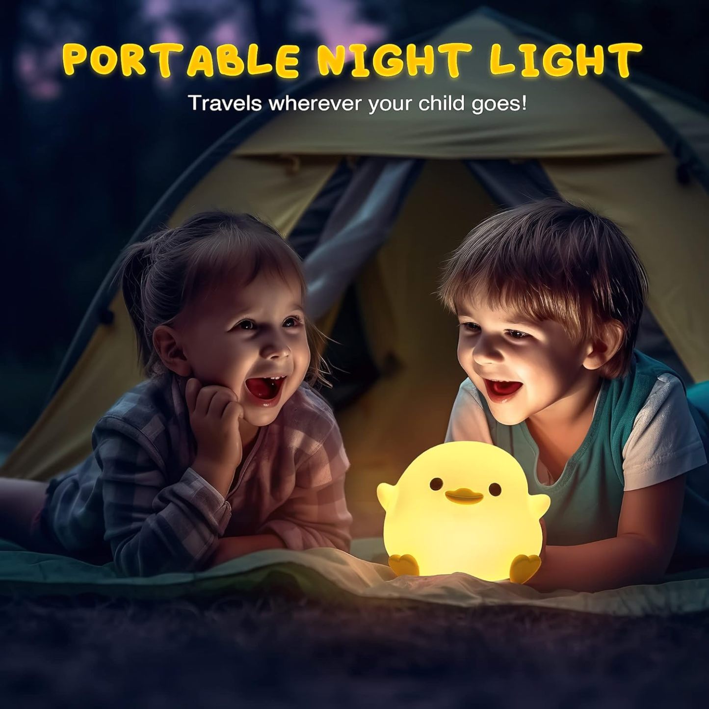 Cute Duck LED Night Light – Rechargeable & Touch-Sensitive