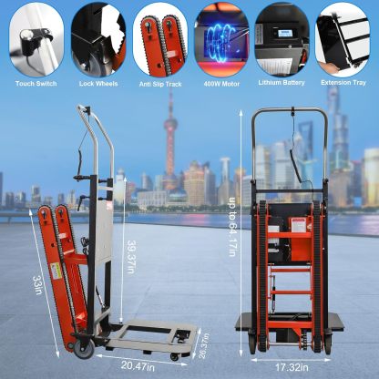 500W-850W📦Motor Power Heavy Duty Folding Stair Climber Cart Hand Trolley