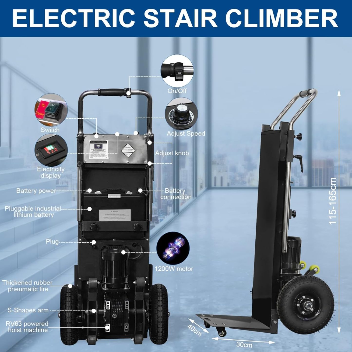 📦Electric Stair Climbing Hand Trucks Dolly Cart for Moving