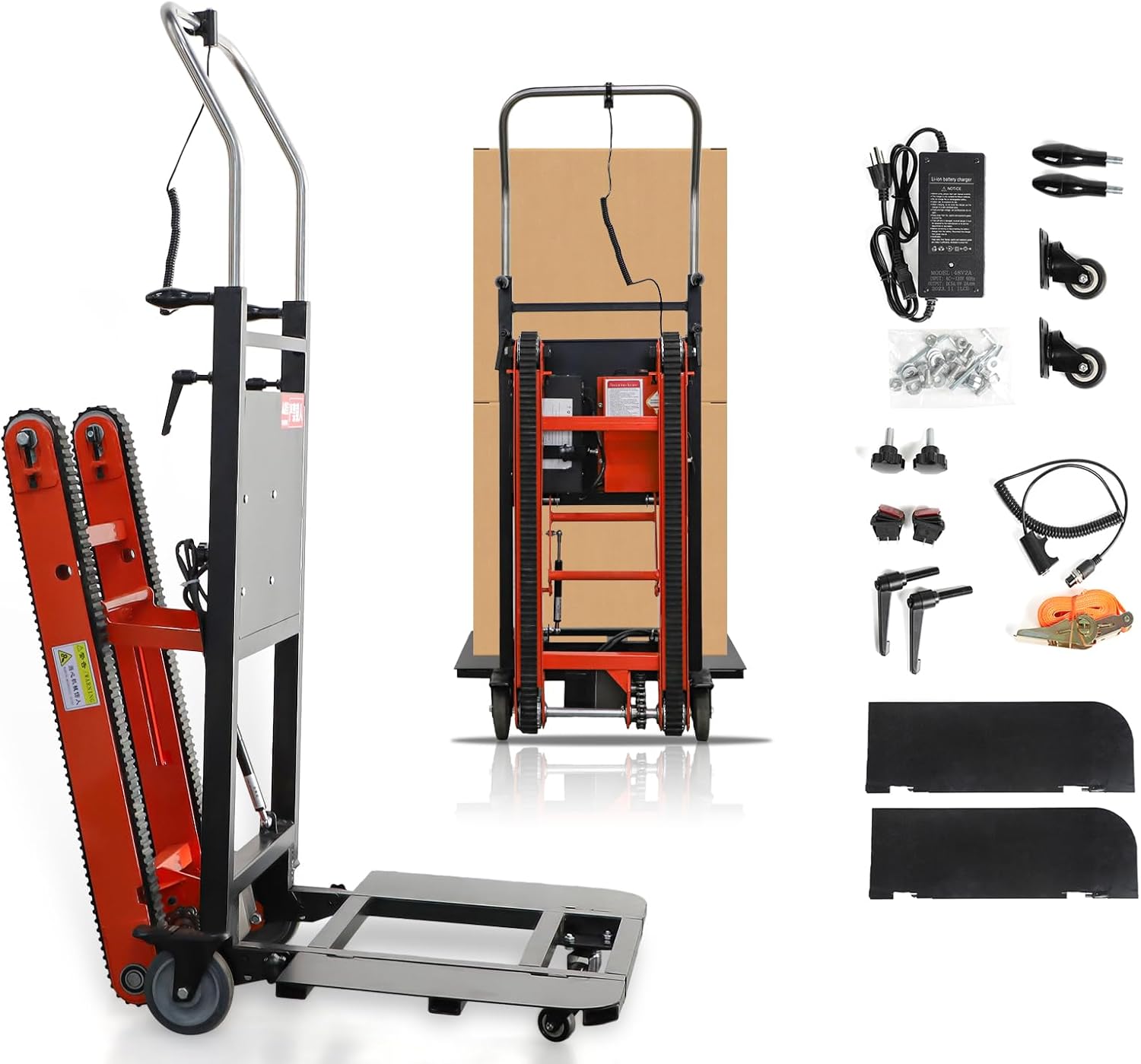 500W-850W📦Motor Power Heavy Duty Folding Stair Climber Cart Hand Trolley