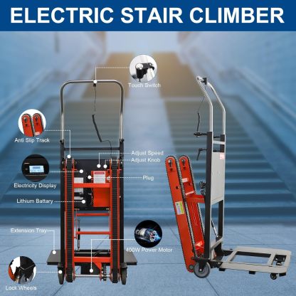 500W-850W📦Motor Power Heavy Duty Folding Stair Climber Cart Hand Trolley