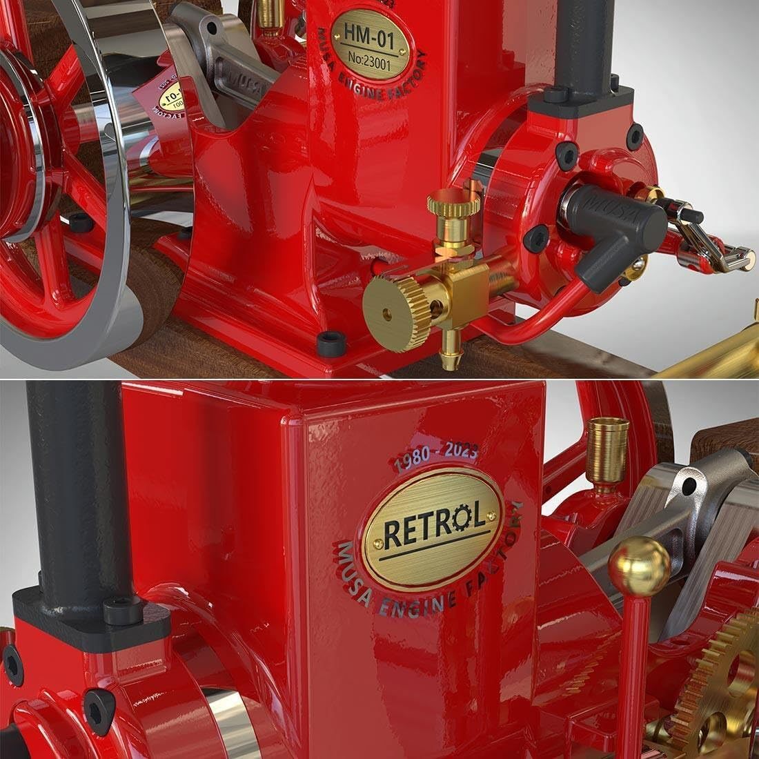 🛞Metal Engine Model Kit-Retrol 7cc Horizontal 4-Stroke Engine Model Kit That Works
