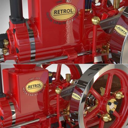 🛞Metal Engine Model Kit-Retrol 7cc Horizontal 4-Stroke Engine Model Kit That Works