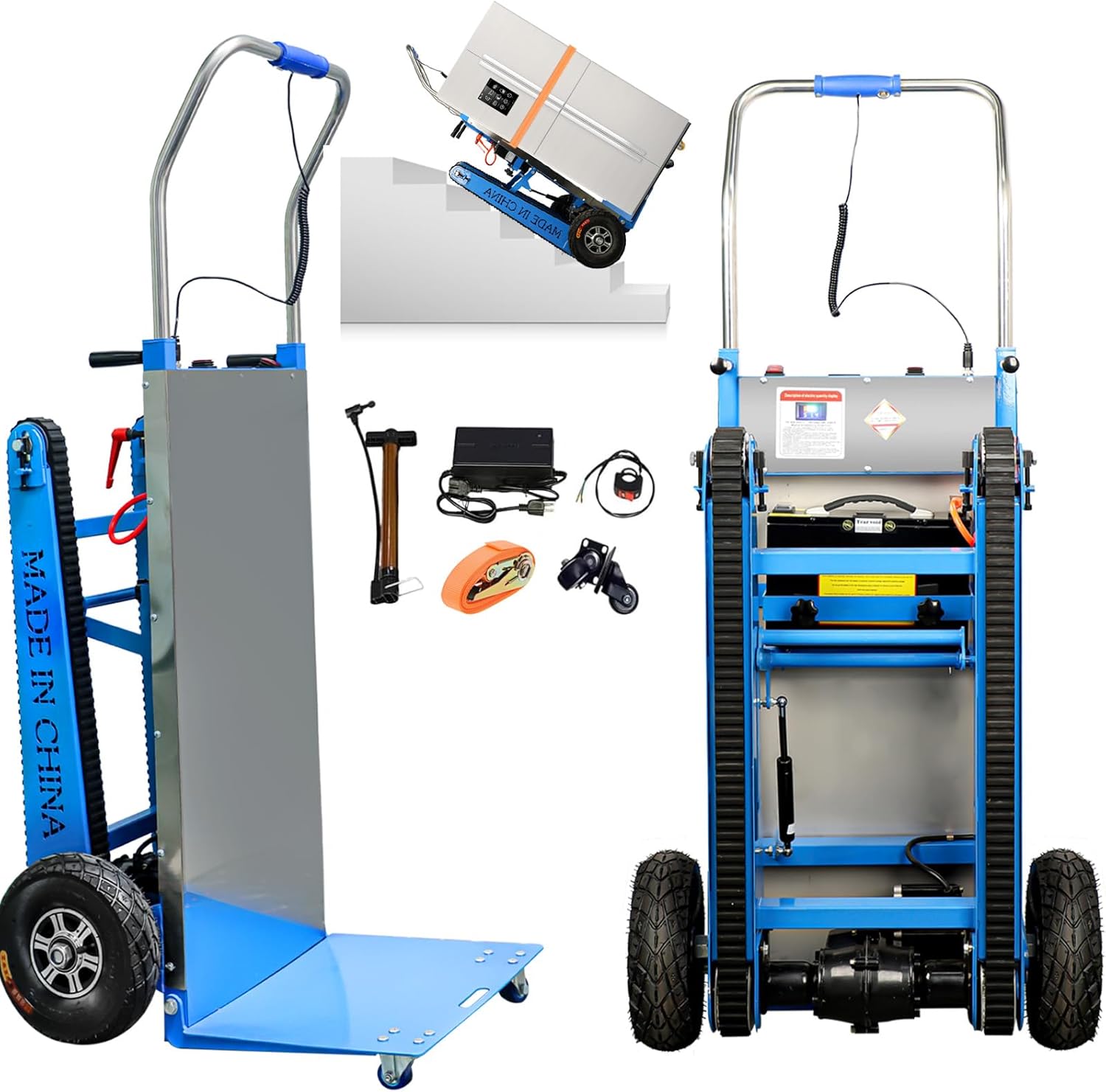 500W-850W📦Motor Power Heavy Duty Folding Stair Climber Cart Hand Trolley