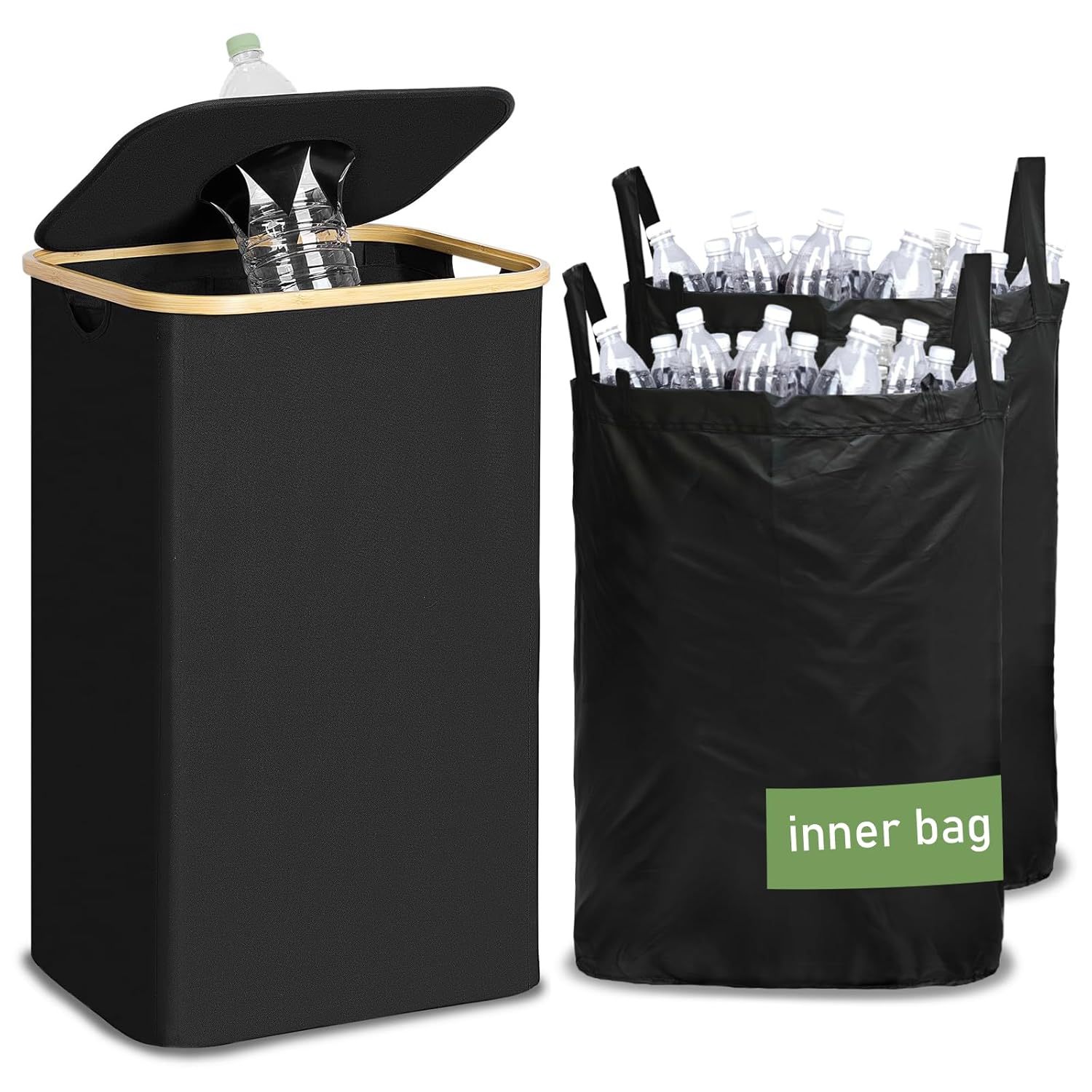 🍾100L Recycle Bins for Kitchen Indoor with 2 Removeable and Reusable Inner Bag,