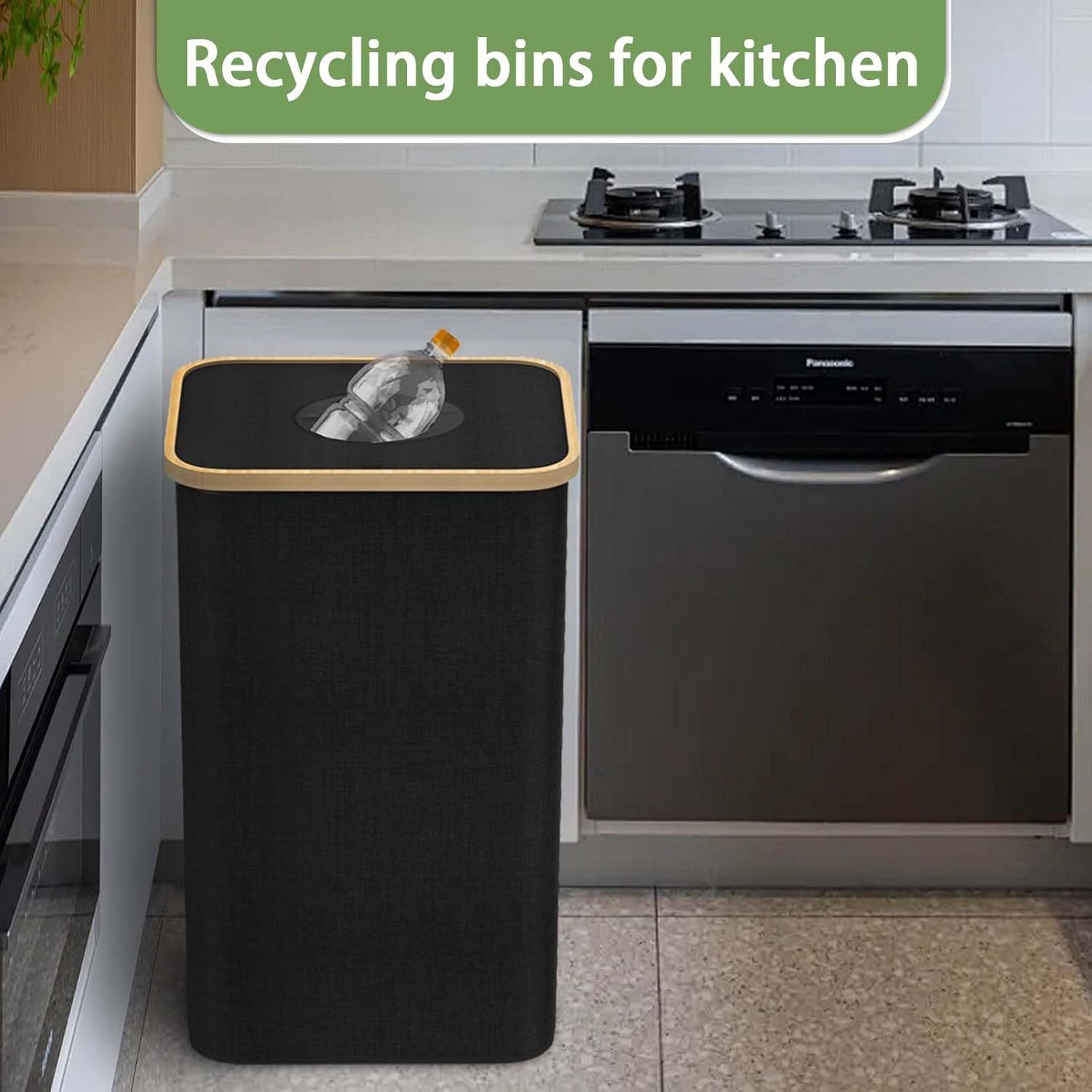 🍾100L Recycle Bins for Kitchen Indoor with 2 Removeable and Reusable Inner Bag,