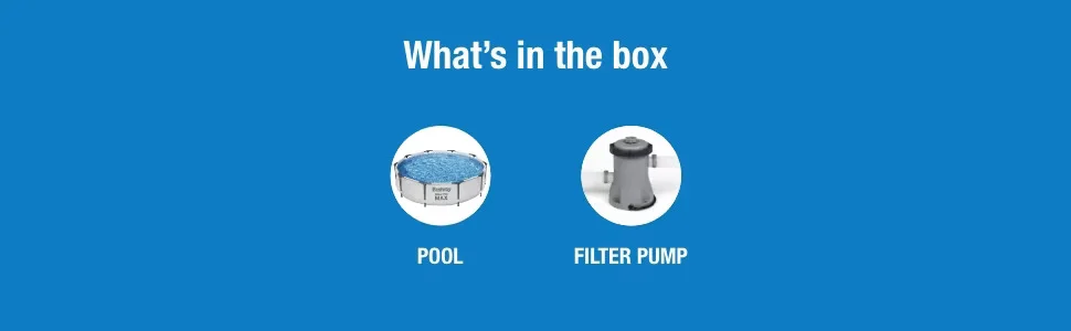 Bestway Steel Pro MAX 10&#39;x30&#34; Round Above Ground Outdoor Swimming Pool with Pump