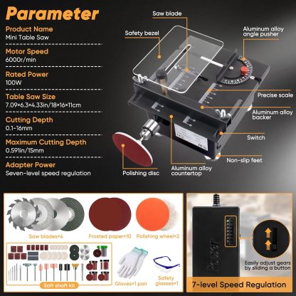 ⚡Mini Table Saw- Drilling All-in-One Machine, for Wood/PCB/Acrylic/Plastic