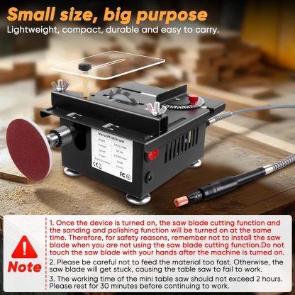 ⚡Mini Table Saw- Drilling All-in-One Machine, for Wood/PCB/Acrylic/Plastic