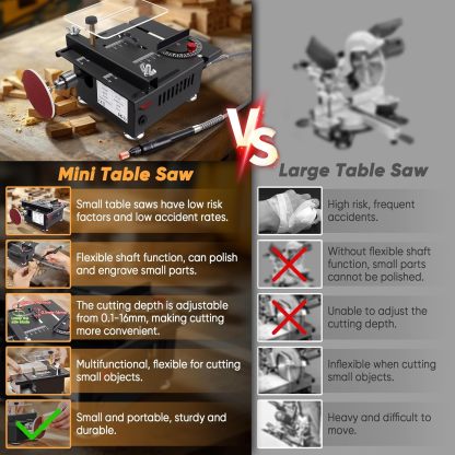 ⚡Mini Table Saw- Drilling All-in-One Machine, for Wood/PCB/Acrylic/Plastic