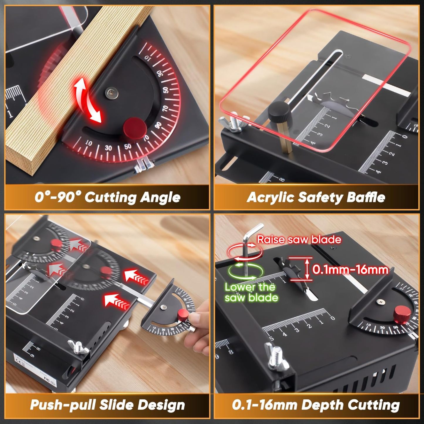 ⚡Mini Table Saw- Drilling All-in-One Machine, for Wood/PCB/Acrylic/Plastic