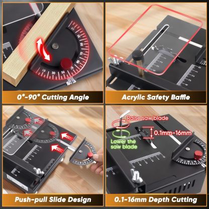 ⚡Mini Table Saw- Drilling All-in-One Machine, for Wood/PCB/Acrylic/Plastic