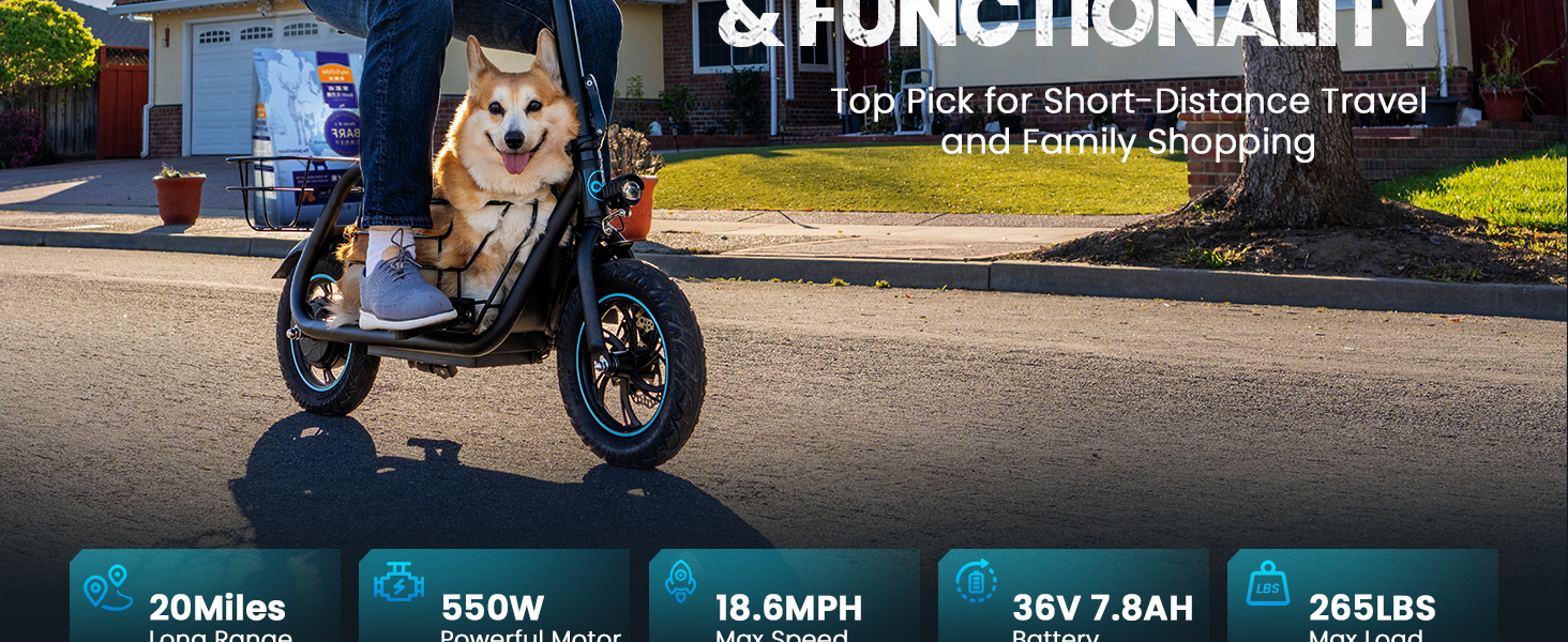 Max Range 20miles,550W powerful Motor