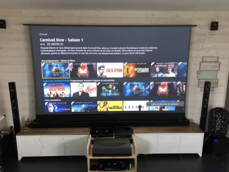 Fully Adaptive 4k Foldaway Floor Rising Projector Screen Electric Ground Rise Projection Screen Automatic Lifting Movable Home Theater