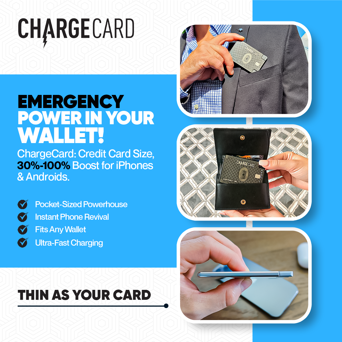 ChargeCard® - World's Thinnest Portable Charger
