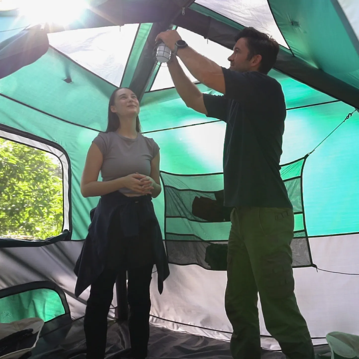 🔥2-Step Cabin Tent⛺Easiest, Fastest 1-Person Setup Inflatable Cabin Tent