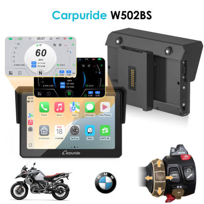 🏍️Carpuride W702BS/502BS BMW Motorcycle Stereo with Wonder Wheel Control & TPMS Support