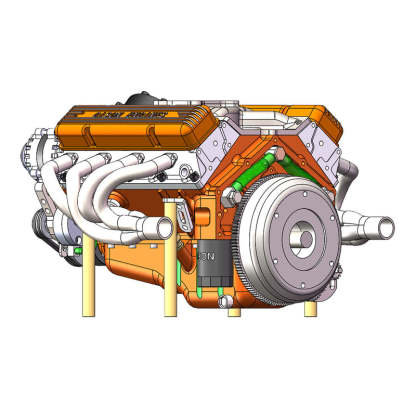 👍CISON Gasoline OHV V8 Small-block Engine Model Kits 4-Stroke 44cc Water-Cooled 1/6