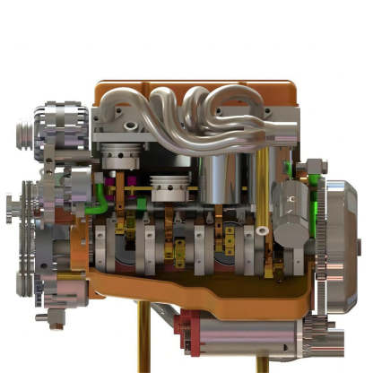 👍CISON Gasoline OHV V8 Small-block Engine Model Kits 4-Stroke 44cc Water-Cooled 1/6