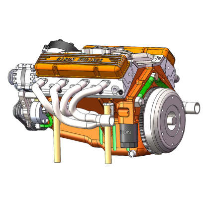 👍CISON Gasoline OHV V8 Small-block Engine Model Kits 4-Stroke 44cc Water-Cooled 1/6