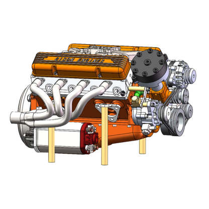 👍CISON Gasoline OHV V8 Small-block Engine Model Kits 4-Stroke 44cc Water-Cooled 1/6